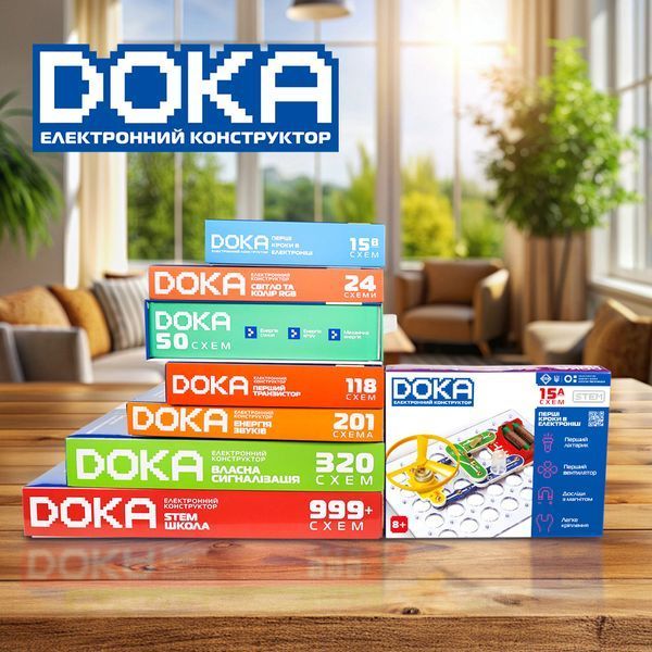 Електронний конструктор Doka Перші кроки в електроніці А 15 схем (D70709) D70709 фото